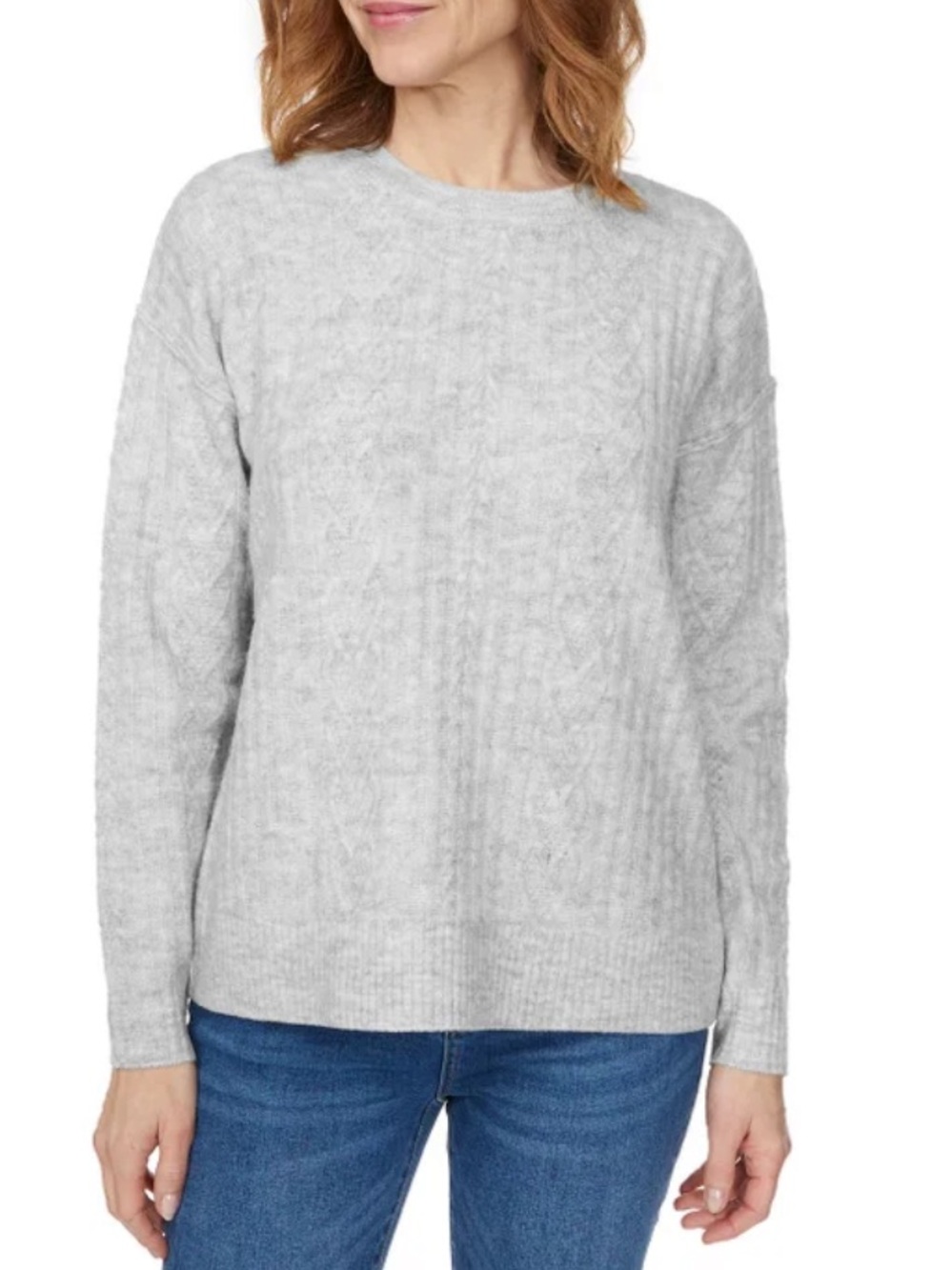 NWT Legendary Outfitters Light Gray Cable-Knit Women's Sweater